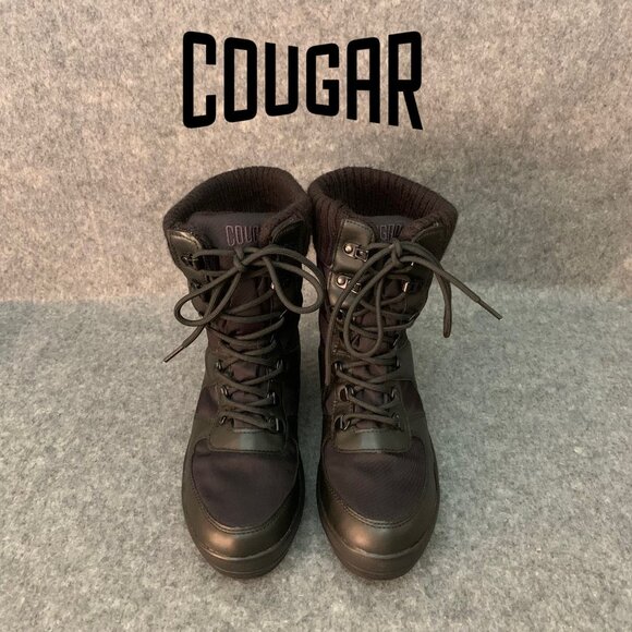 Cougar Women's Vergio Always Waterproof Black Lace Up Closure Winter Boots - Picture 1 of 11